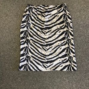 Vintage Silversille silk zebra print skirt